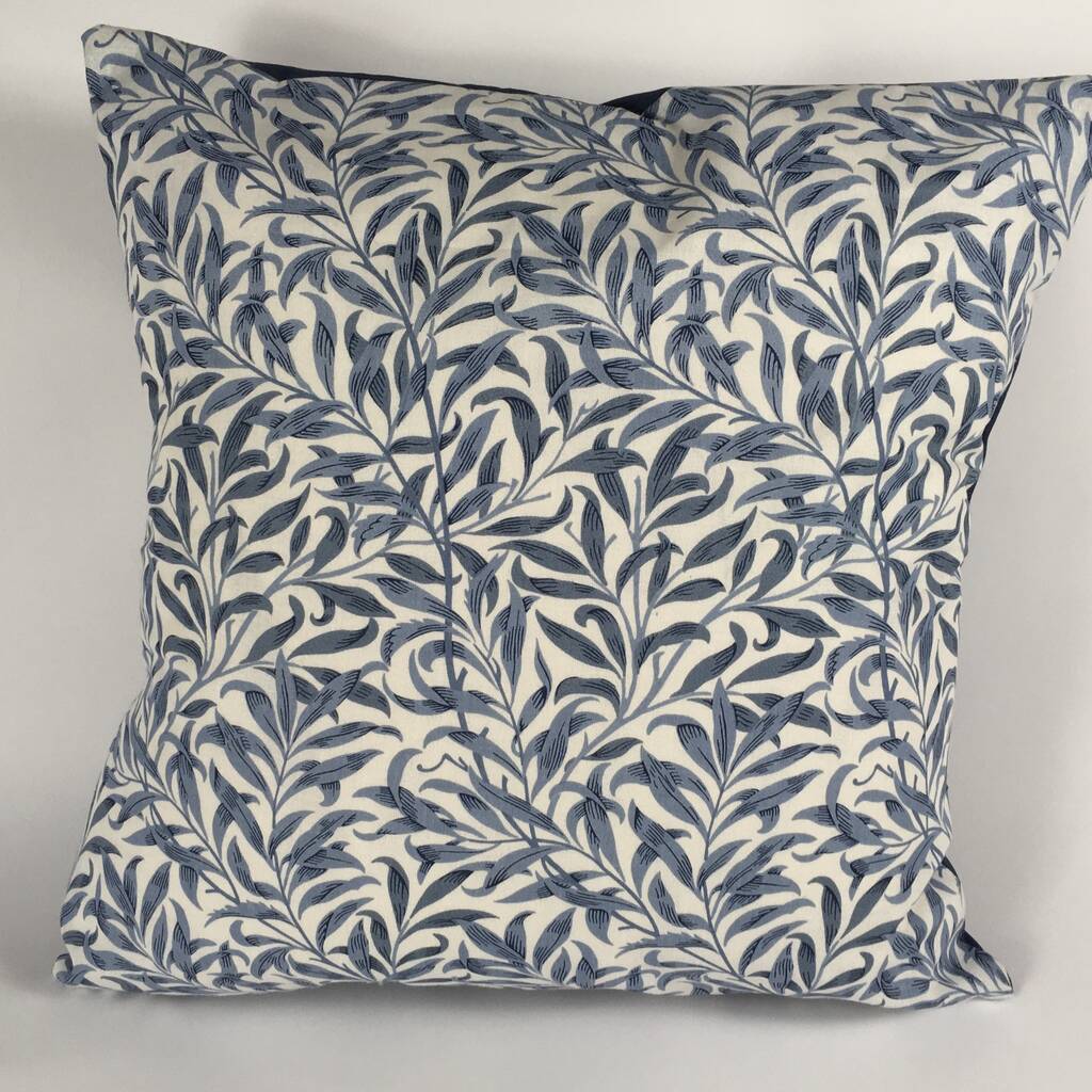William Morris Willow Bough Cushion Cover Blue, 1 of 4