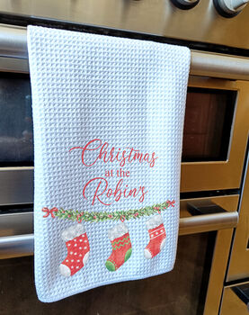 Personalised Family Christmas Tea Towel, 4 of 4