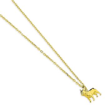 French Bulldog Sterling Silver Gold Plated Necklace, 5 of 9