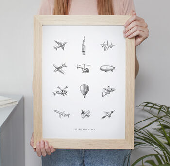 Children’s Personalised Flying Machines Art Print, 11 of 12