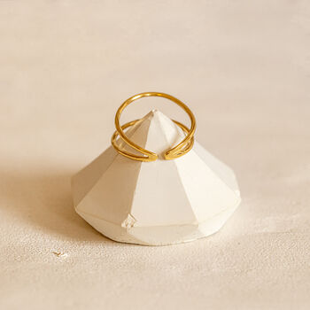 Thin Adjustable Double Band Ring, Minimalist Jewellery, 2 of 5