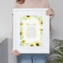 Personalised Sunflower Floral Poem Print, thumbnail 4 of 6