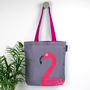 Pink Flamingo Tropical Tote Bag, thumbnail 1 of 7