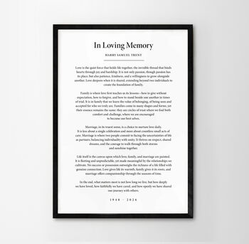 Personalised Black And White Poem Print, 4 of 9