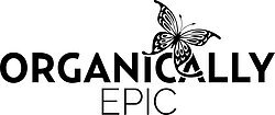 The text organically epic as their logo with their iconic butterfly as well