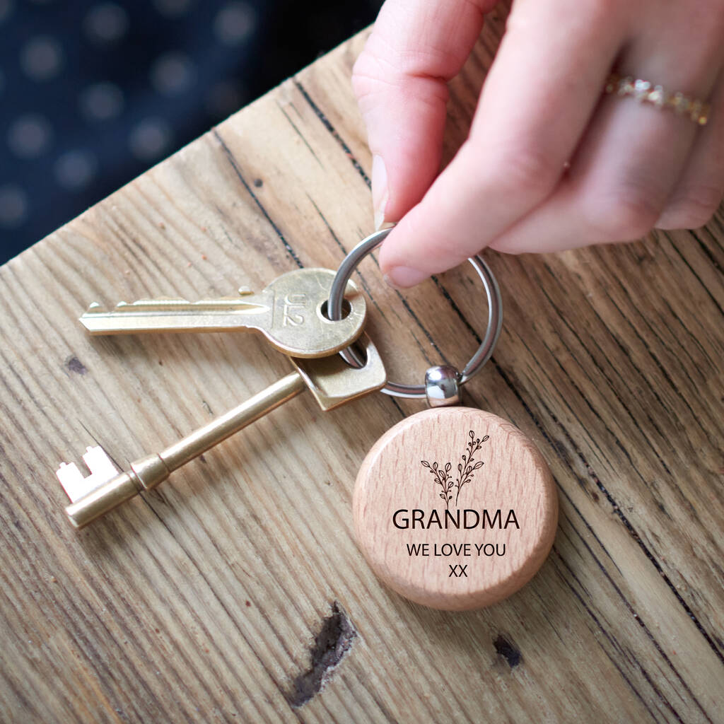 Image of 'Grandma We Love You' Personalised Keyring
