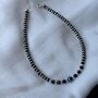 925 Silver Black Bead Evil Eye Payal Anklet, thumbnail 4 of 5