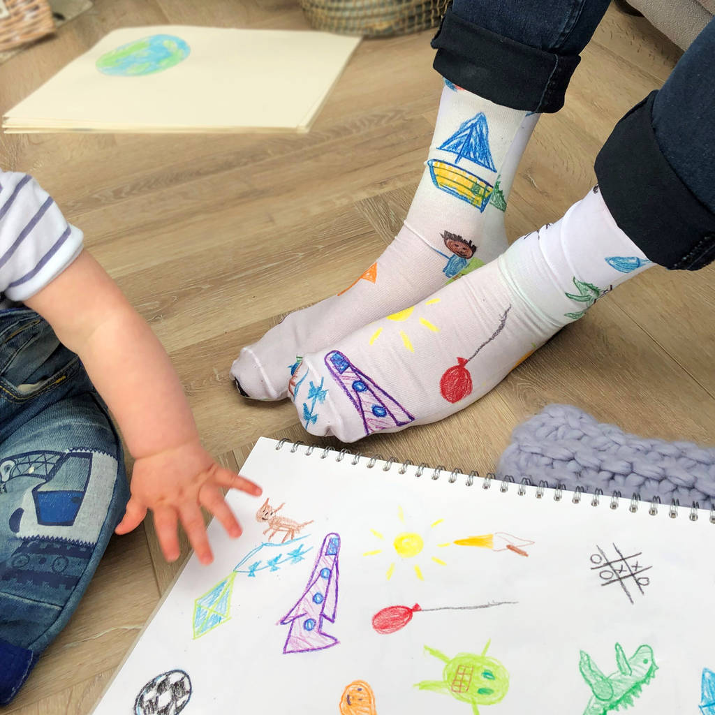 Personalised Socks With Your Child's Drawing By Solesmith