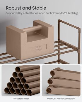 Shoe Rack Shelves Stackable Shoe Storage Organiser, 5 of 7