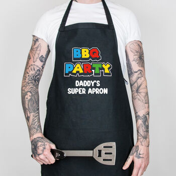 Personalised BBQ Party BBQ Tool And Apron Set, 3 of 4
