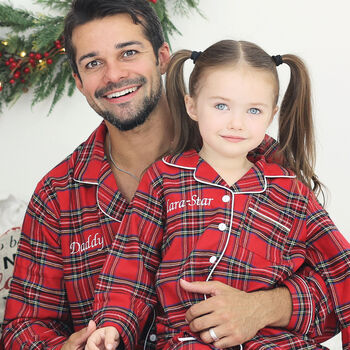 Personalised Dad And Child Luxury Tartan Pyjama, 3 of 6