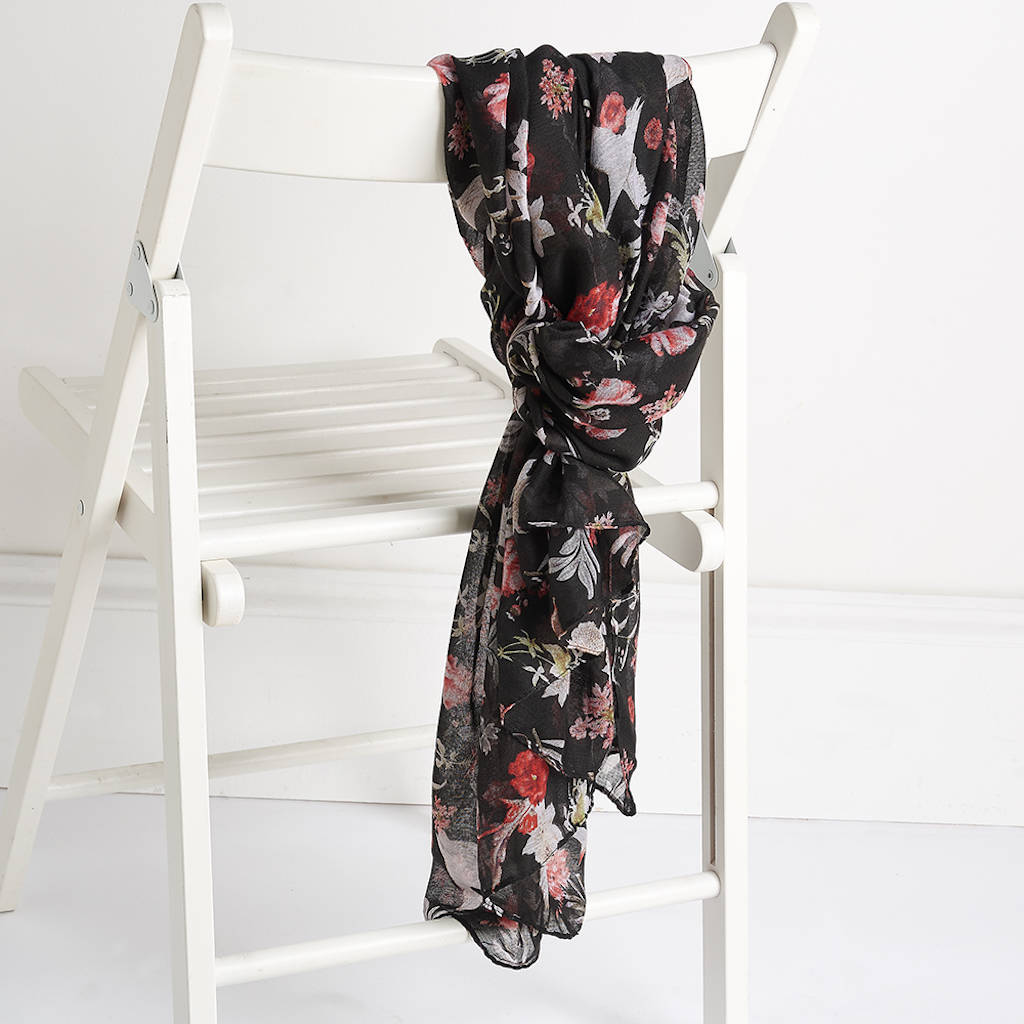 floral and swan print scarf by my posh shop ...