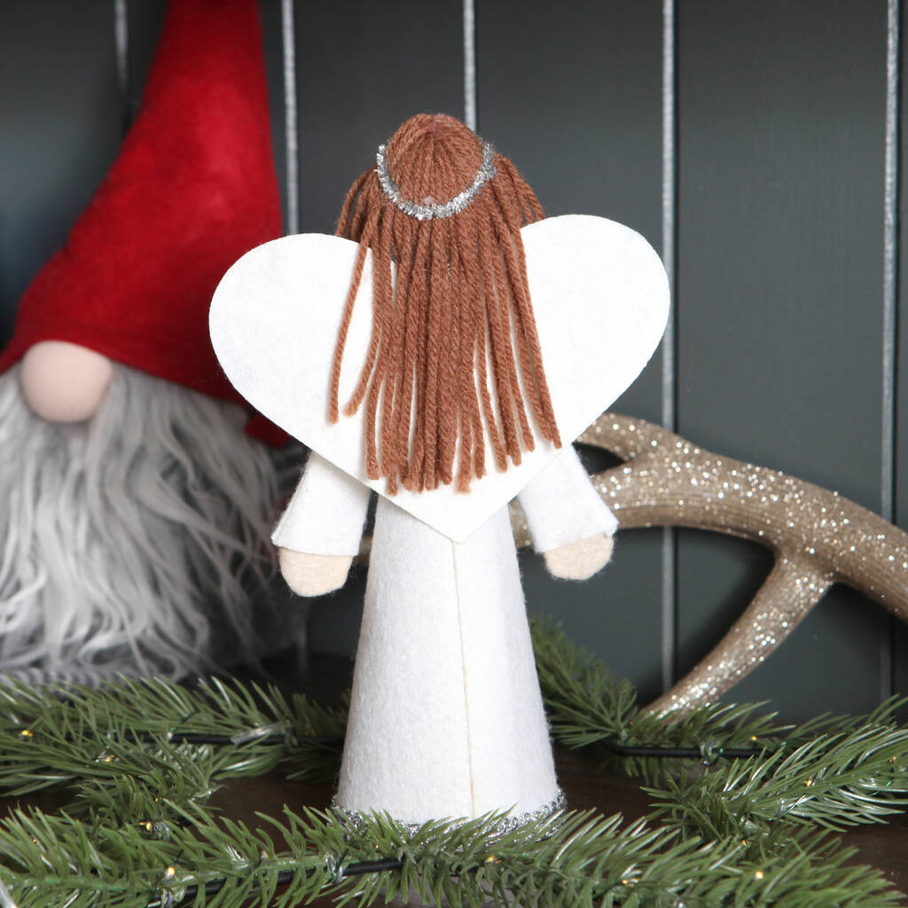 White Or Cream Felt Christmas Tree Topper Angel By red berry apple
