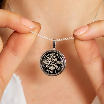 Sixpence Enamel Coin Necklace, 4 of 5