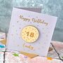 Personalised Birthday Badge Gold Foiled Card, thumbnail 2 of 4