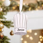 Personalised Chef's Hat Christmas Bauble Decoration, thumbnail 2 of 8