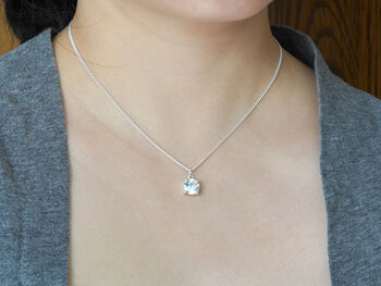 9mm Clear Topaz Necklace In Sterling Silver, 2 of 3