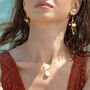 Baroque Keshi Pearl Gold Pendant Beaded Chain Necklace, thumbnail 5 of 7