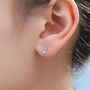 Sterling Silver Extra Tiny Lavender Stud Earrings, thumbnail 4 of 12