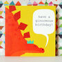 Stegosaurus Dinosaur Birthday Card, thumbnail 1 of 7