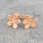 Blossom Gold Plated Sterling Silver Stud Earrings, thumbnail 4 of 5