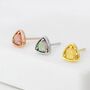 Triangle Opal Stud Earrings In Sterling Silver, thumbnail 2 of 12