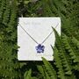 Periwinkle Blue Flower Pendant Necklace, thumbnail 3 of 6
