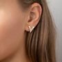 V Shaped Crystal Encrusted Stud Earrings, thumbnail 2 of 6