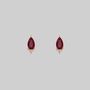 Pear Drop Garnet Stud Earrings, thumbnail 2 of 3