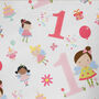 1st Birthday Wrapping Paper Roll Or Folded Fairy V1, thumbnail 2 of 2