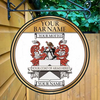 Coat Of Arms Family Crest Bar Sign, 3 of 12