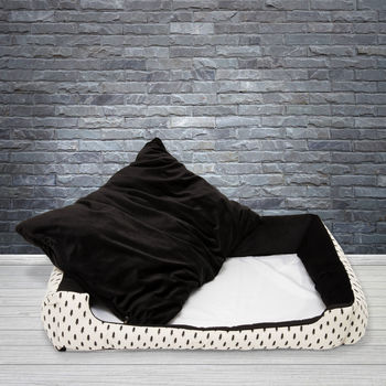The Balmoral Black And White Fir Tree Pet Bed, 3 of 10