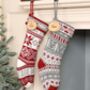 Personalised Chunky Knit Fair Isle Christmas Stocking, thumbnail 1 of 5