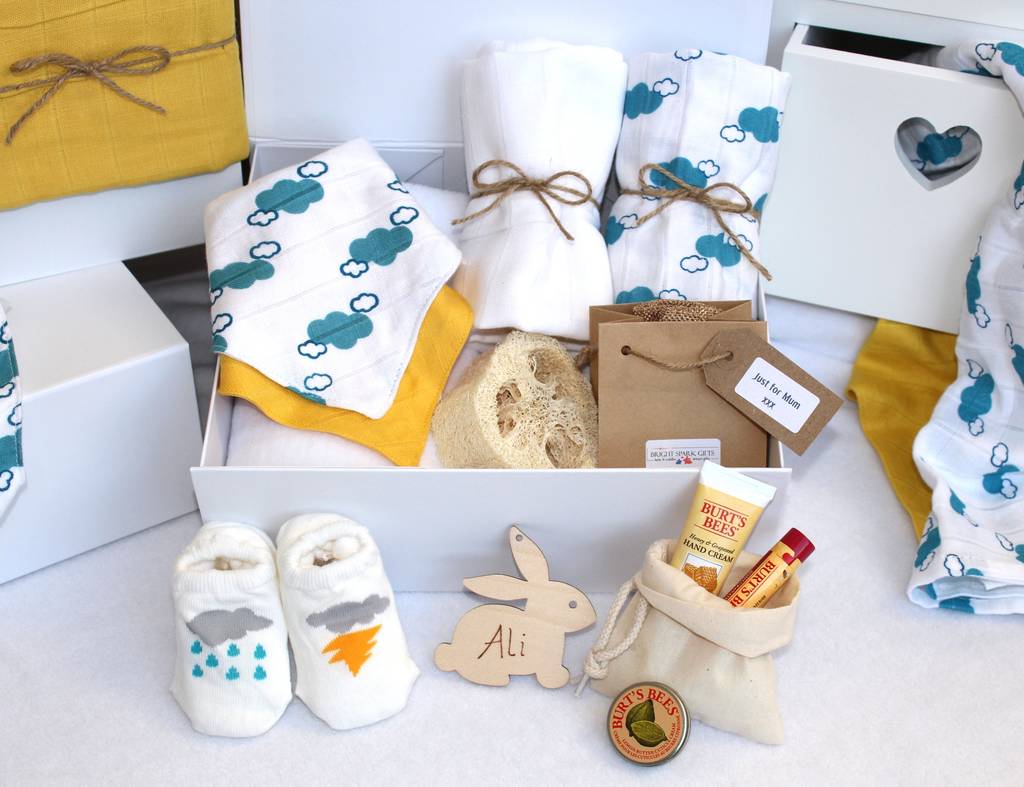 Unisex Pamper Hamper For Mother And Baby, Cloud Print, 1 of 7