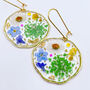 Medium Earrings With Real Flowers In Silver Or Gold, thumbnail 1 of 12