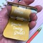 Personalised Yellow Mirror Keyring And Uplifting Note, thumbnail 3 of 3
