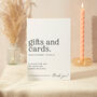 Wedding Cards And Gifts Sign A4 Sign Modern Serif, thumbnail 1 of 5