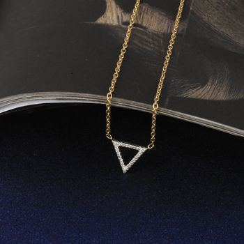Pave Diamond Triangle Necklace, 4 of 7