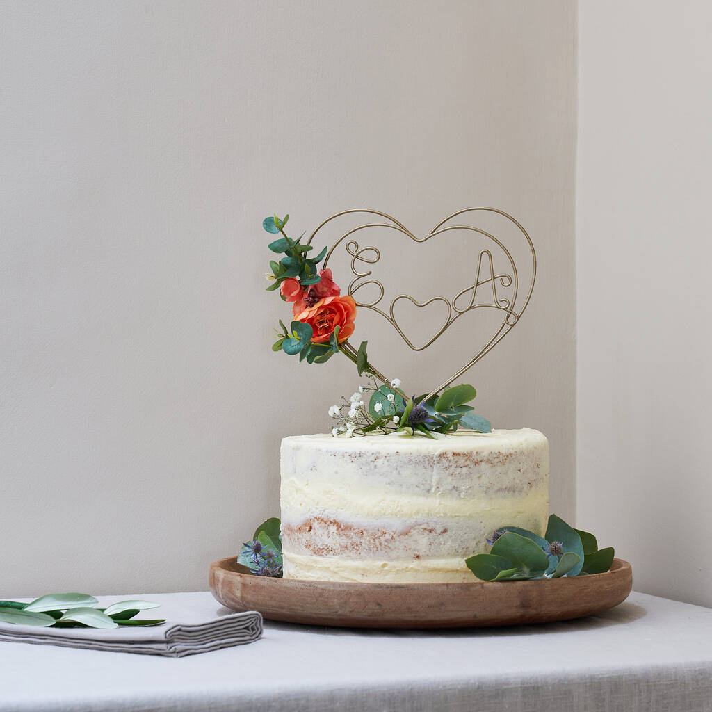 Burnt Orange Floral Cake Topper By The Letter Loft | notonthehighstreet.com