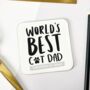 Personalised World's Best Cat Dad Coaster, thumbnail 1 of 2