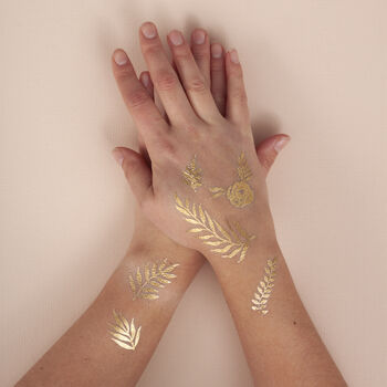 Gold Foil Botanical Tattoo Pack, 9 of 12