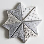 Eight Silver And White Paisley Mini Paper Star Lanterns, thumbnail 3 of 4