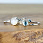 Icicle Silver Stacking Rings With Moonstone And Topaz, thumbnail 3 of 7