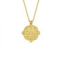 Secret Blessing Gold Plated Coin Double Sided Necklace, thumbnail 4 of 5