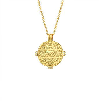 Secret Blessing Gold Plated Coin Double Sided Necklace, 4 of 5