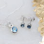 Sterling Silver Birthstone Necklace And Earring Set, thumbnail 8 of 12