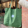 Back To School Book Laptop Bags, Green Canvas Tote Shoulder Bag, thumbnail 1 of 5
