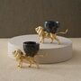 Set Of Two Gold Lion Holders With Grey Marble Cups, thumbnail 1 of 2