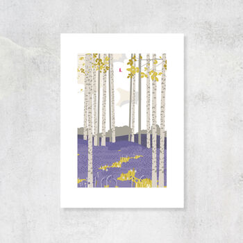Bluebell Woods A4 Art Print In Frame, 3 of 4