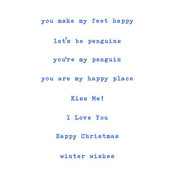 Personalised Penguins In Love Christmas Card, 8 of 8